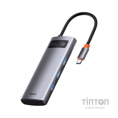 Концентратор Baseus USB3.1 Type-C to USB Type C PD 100W/HDMI 4K 60 Hz/3*USB 3.2 Gen1/ 5in1 (CAHUB-CX0G)