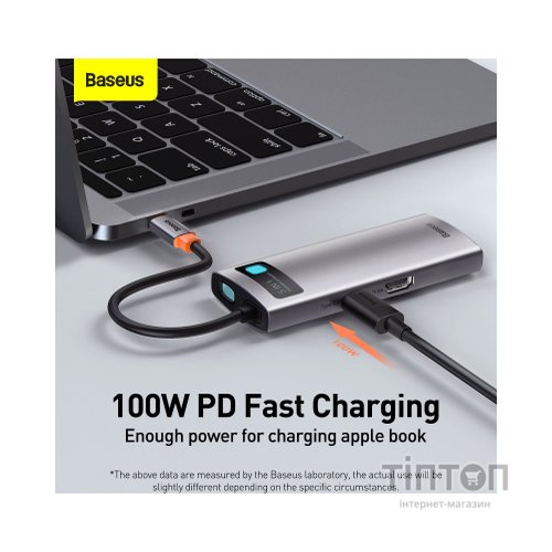Концентратор Baseus USB3.1 Type-C to USB Type C PD 100W/HDMI 4K 60 Hz/3*USB 3.2 Gen1/ 5in1 (CAHUB-CX0G)