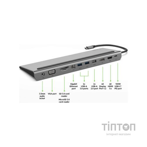 Концентратор Belkin USB-C 11-in-1 Multiport Dock (INC004BTSGY)