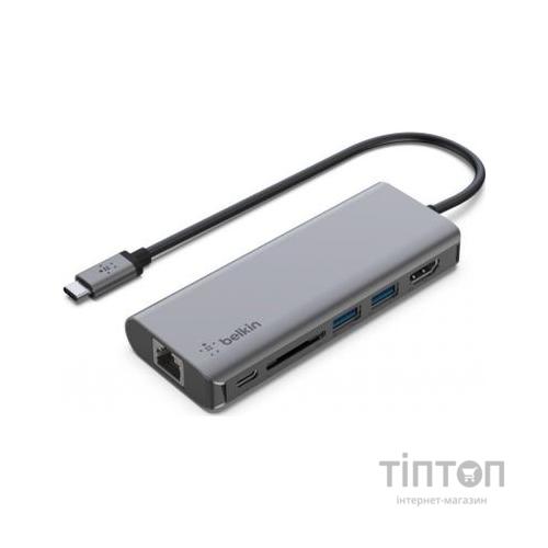 Концентратор Belkin USB-C 6in1 Multiport Dock (AVC008BTSGY)