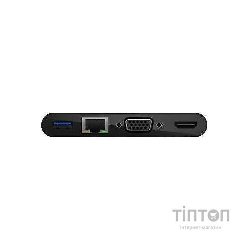 Концентратор Belkin USB-C - Ethernet, HDMI, VGA, USB-A, 100W PD, black (AVC004BTBK)