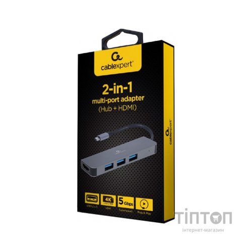 Концентратор Cablexpert USB-C 2-in-1 (A-CM-COMBO2-01)