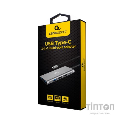 Концентратор Cablexpert USB-C 3-in-1 (HUB/HDMI/PD) (A-CM-COMBO3-01)