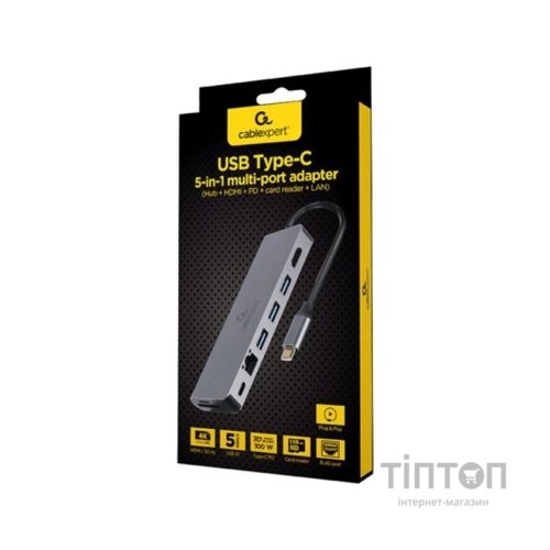 Концентратор Cablexpert USB-C 5-in-1 (A-CM-COMBO5-05)