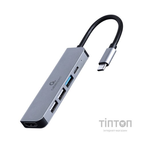 Концентратор Cablexpert USB-C 5-in-1 (hub/HDMI/PD) (A-CM-COMBO5-03)
