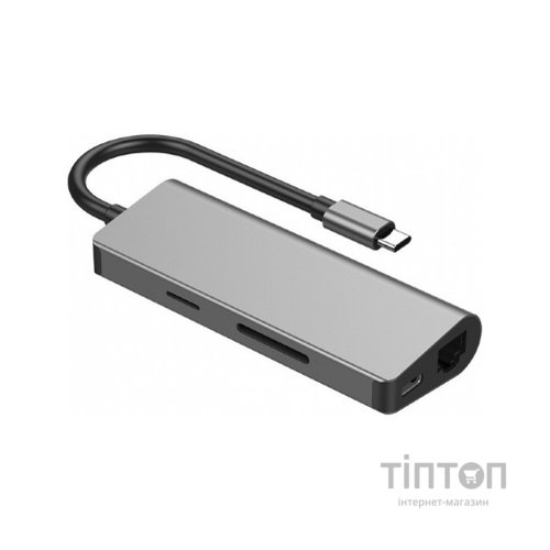 Концентратор Cablexpert USB-C 5-in-1 (HUB/HDMI/PD/CR/Lan) (A-CM-COMBO5-01)