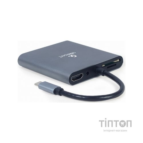 Концентратор Cablexpert USB-C 6-in-1 (Hub3.1/HDMI/VGA/PD/card-reader/audio) (A-CM-COMBO6-01)