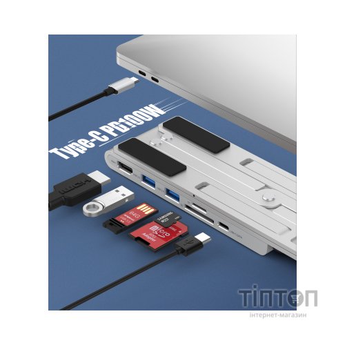Концентратор Choetech USB-C 7-in-1 (HUB-M43-SL)