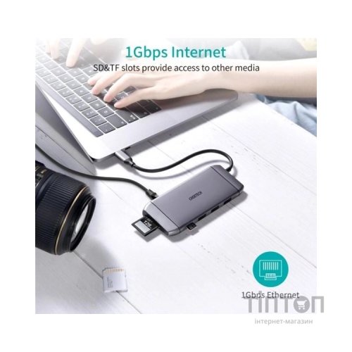 Концентратор Choetech USB-C 9-in-1 (HUB-M15-GY)