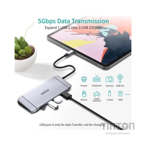 Концентратор Choetech USB-C 9-in-1 (HUB-M15-GY)