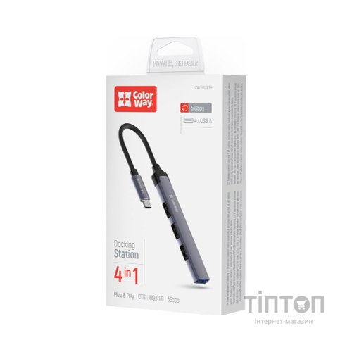 Концентратор ColorWay USB-C 4-в-1 USB2.0х3/USB3.0 (CW-HUB04)