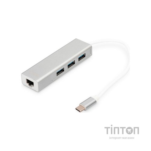 Концентратор Digitus USB-C - USB 3.0 3 Port Hub + Gigabit Ethernet (DA-70255)