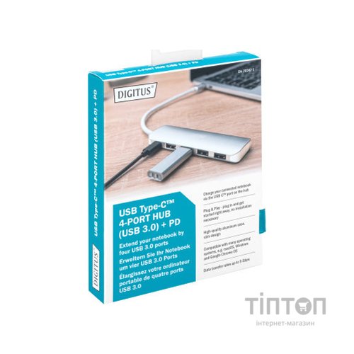 Концентратор Digitus USB Type-C, 4xUSB 3.0 (DA-70242-1)