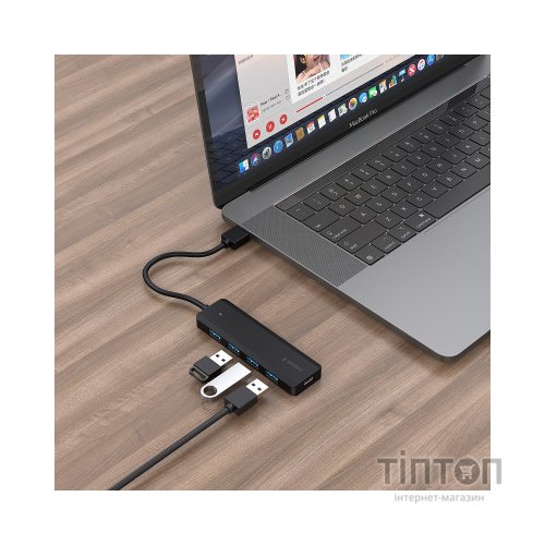 Концентратор Gembird 4 ports USB 3.1,USB-A, USB-C PD (UHB-U3P4P-02)