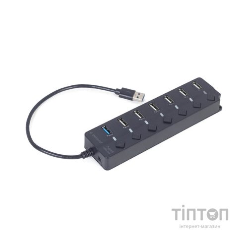 Концентратор Gembird 7 ports (1xUSB3.1+6xUSB2.0) switch black (UHB-U3P1U2P6P-01)
