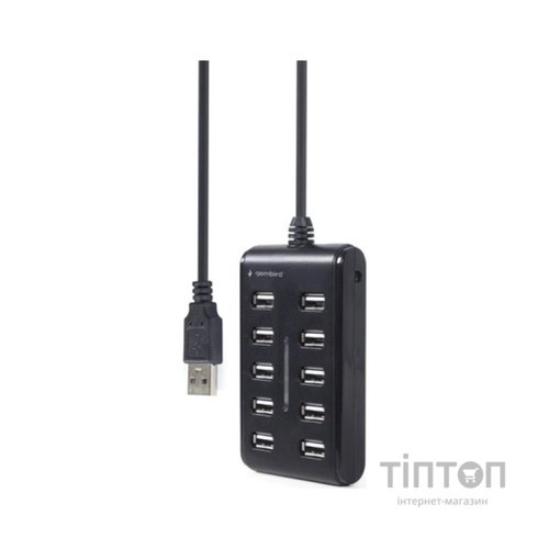 Концентратор Gembird USB 2.0 10 ports black (UHB-U2P10P-01)