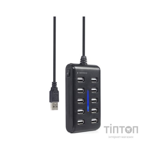 Концентратор Gembird USB 2.0 10 ports black (UHB-U2P10P-01)
