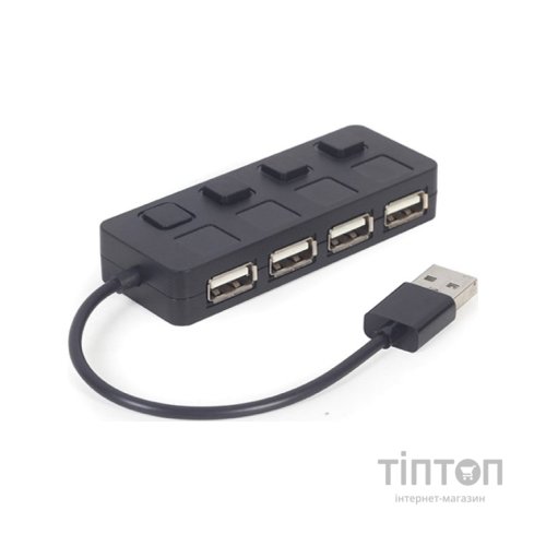 Концентратор Gembird USB 2.0 4 ports switch black (UHB-U2P4-05)
