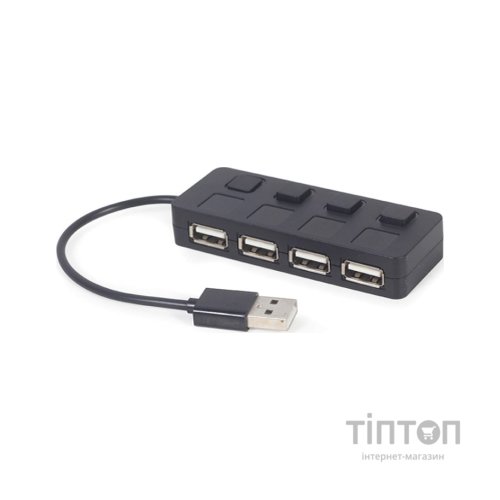 Концентратор Gembird USB 2.0 4 ports switch black (UHB-U2P4-05)