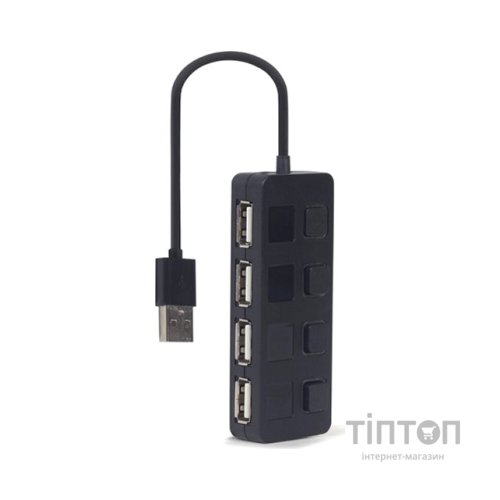 Концентратор Gembird USB 2.0 4 ports switch black (UHB-U2P4-05)