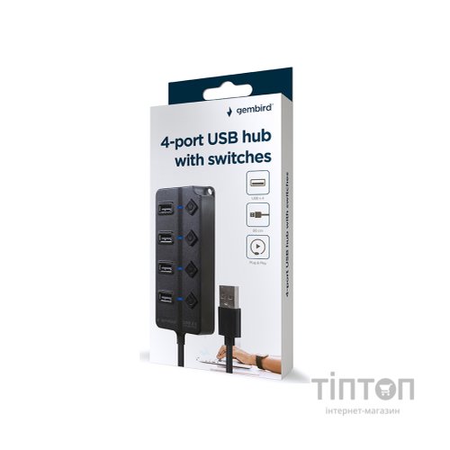 Концентратор Gembird USB 2.0 4 ports (UHB-U2P4P-01)