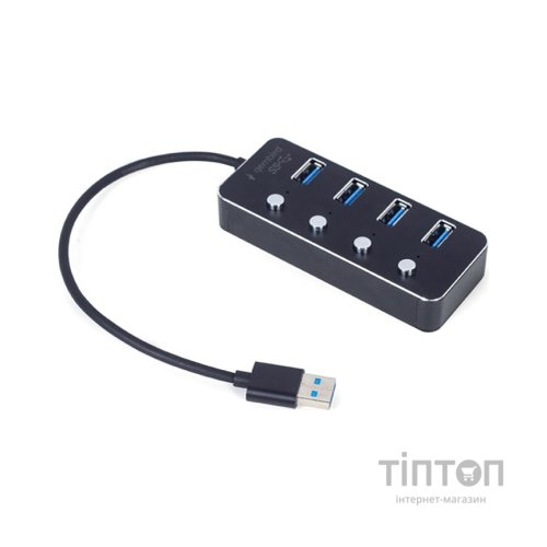 Концентратор Gembird USB 3.0 4 ports switch black (UHB-U3P4P-01)
