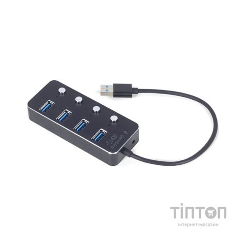 Концентратор Gembird USB 3.0 4 ports switch black (UHB-U3P4P-01)