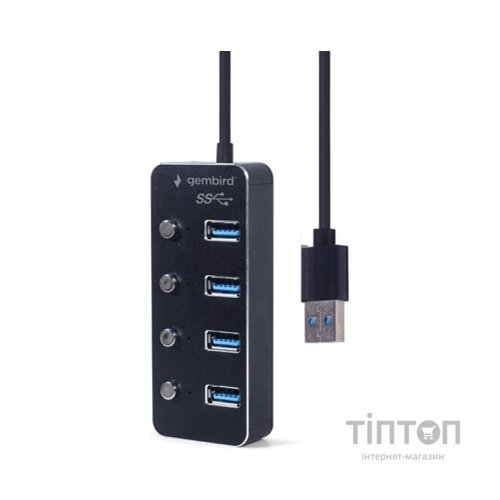 Концентратор Gembird USB 3.0 4 ports switch black (UHB-U3P4P-01)