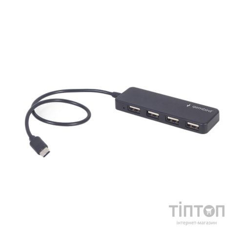 Концентратор Gembird USB-C 4 ports USB 2.0 black (UHB-CM-U2P4-01)