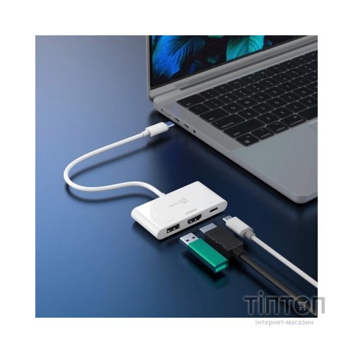 Концентратор J5create USB-C 3-in-1 HDMI + USB + USB-C PD white (JCA399-N)