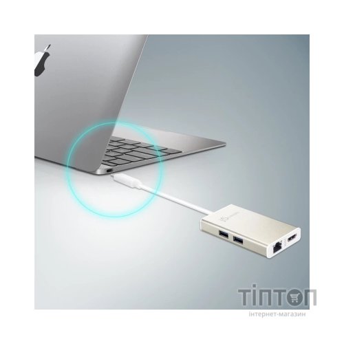 Концентратор J5create USB-C 5-in-1 2xUSB 3.0 + HDMI 4K + USB-C PD + RJ45 1000Mbps gray (JCA374-N)