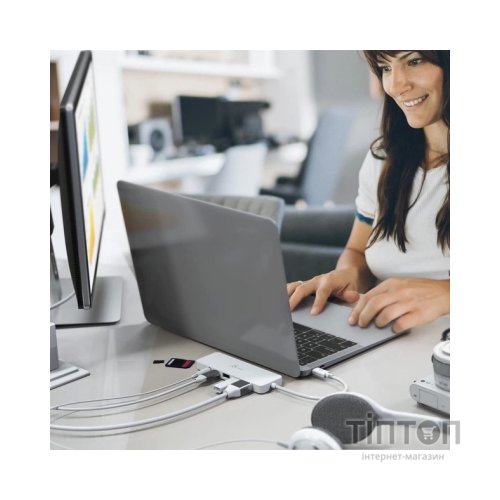 Концентратор J5create USB-C 6-in-1 2xUSB 3.1 + USB-C PD + HDMI + SD/TF + 3.5mm white (JCD373-N)