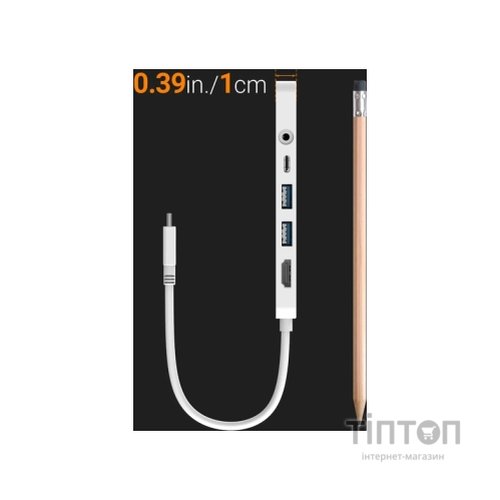 Концентратор J5create USB-C 6-in-1 2xUSB 3.1 + USB-C PD + HDMI + SD/TF + 3.5mm white (JCD373-N)