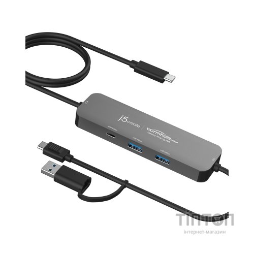 Концентратор J5create USB-C + USB A to 2xUSB + USB-C switch hub (JCH462-N)