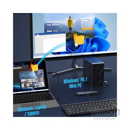 Концентратор J5create USB-C + USB A to 2xUSB + USB-C switch hub (JCH462-N)