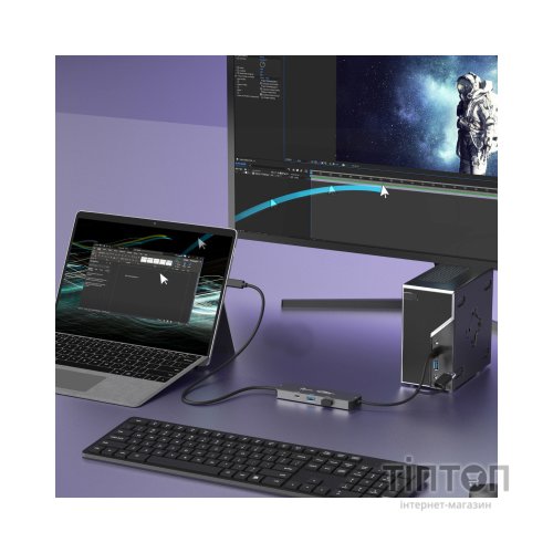 Концентратор J5create USB-C + USB A to 2xUSB + USB-C switch hub (JCH462-N)