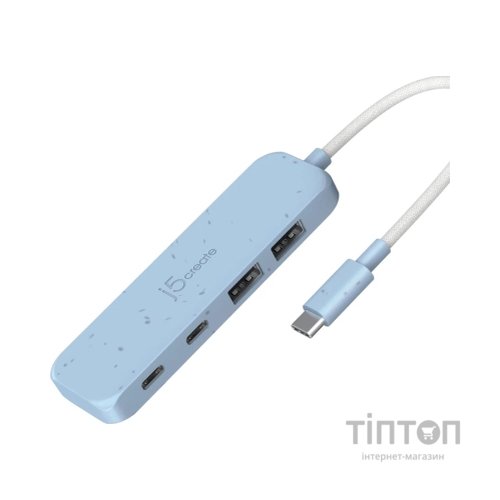 Концентратор J5create USB-C to 2xUSB-A + 2xUSB-C 3.2 10Gbps cyan (JCH342EC-N)
