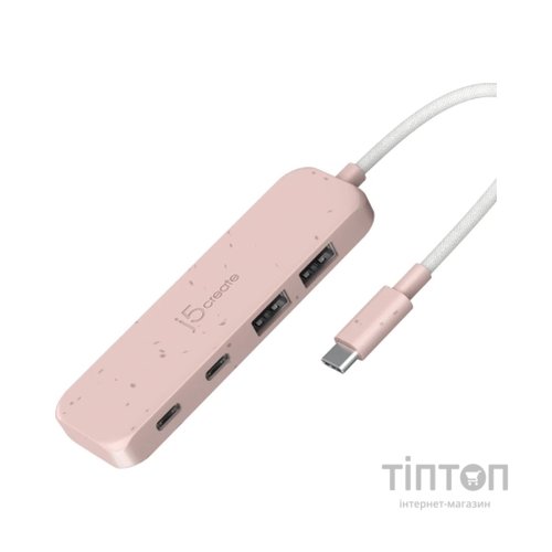Концентратор J5create USB-C to 2xUSB-A + 2xUSB-C 3.2 10Gbps rose (JCH342ER-N)