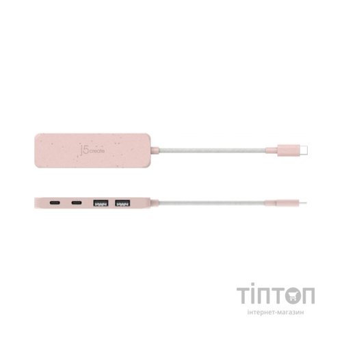 Концентратор J5create USB-C to 2xUSB-A + 2xUSB-C 3.2 10Gbps rose (JCH342ER-N)