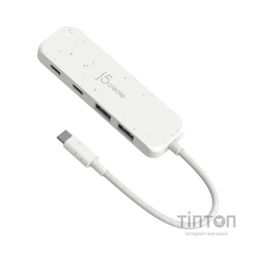 Концентратор J5create USB-C to 2xUSB-A + 2xUSB-C 3.2 10Gbps white (JCH342EW-N)