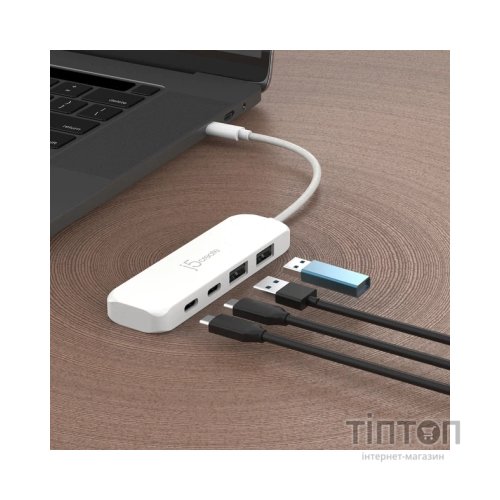Концентратор J5create USB-C to 2xUSB-A + 2xUSB-C 3.2 10Gbps white (JCH342EW-N)