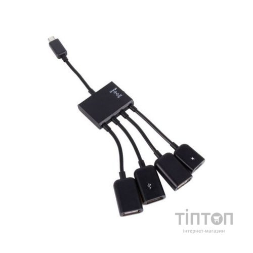 Концентратор Lapara LA-MicroUSB-OTG-HUB black