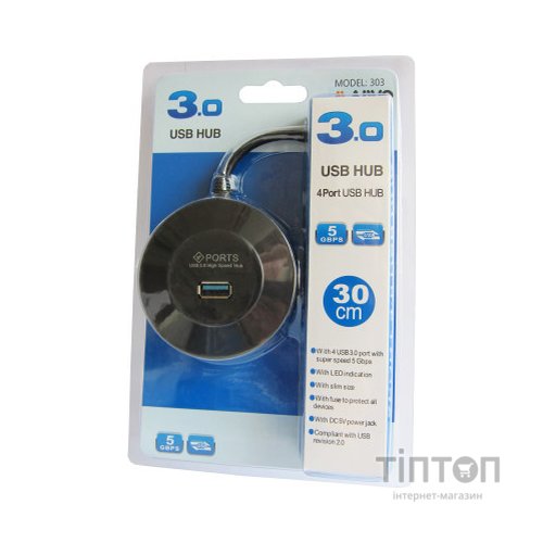 Концентратор Maiwo USB 3.1 Type-C - 4 port USB 3.0 Type-А, cable 30 cm (KH304)