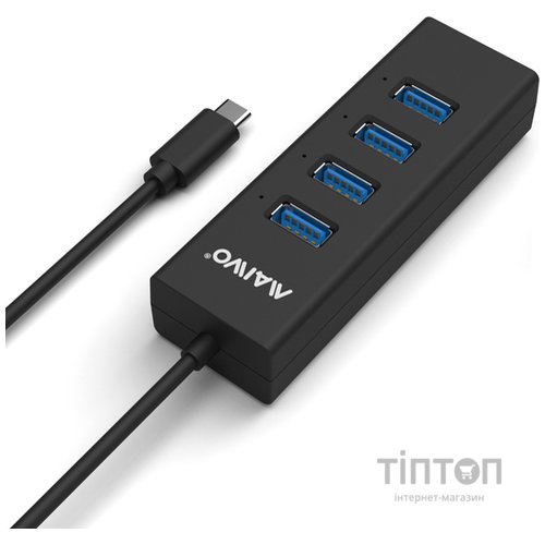 Концентратор Maiwo USB Type-C to 4х USB3.0 cable 15 cm (KH304C)