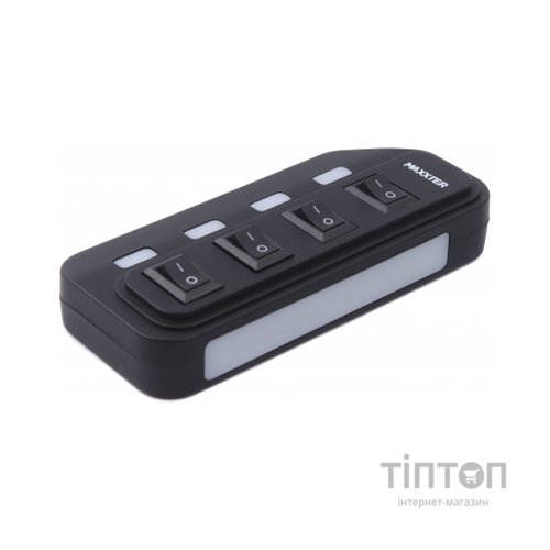 Концентратор Maxxter 4 x USB 2.0 Type-A 1m cable + 5V1A adapter (HU2A-4P-AC-02)