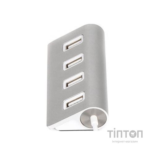 Концентратор Maxxter USB 2.0 Type-A 4 ports silver (HU2A-4P-01)