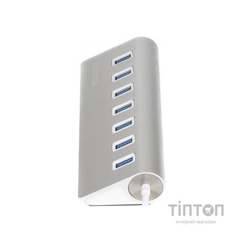 Концентратор Maxxter USB 3.0 Type-A 7 ports silver (HU3A-7P-01)