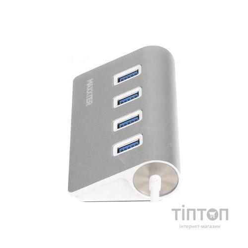Концентратор Maxxter USB 3.0 Type-C 4 ports silver (HU3С-4P-01)