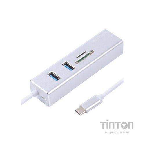 Концентратор Maxxter USB to Gigabit Ethernet, 2 Ports USB 3.0 + microSD/TF card r (NECH-2P-SD-01)