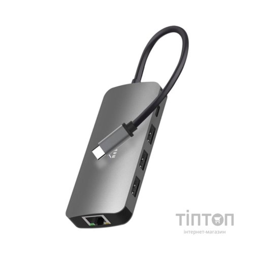 Концентратор Media-Tech USB3.1 Type-C to HDMI/USB 3.0x3/RJ45/SD/MicroSD/PD 100W Hub Pro 8-in-1 (MT5044)